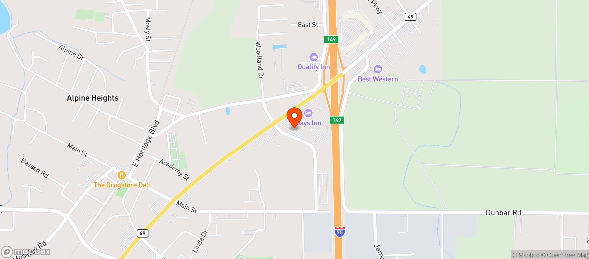 Map showing Circle K