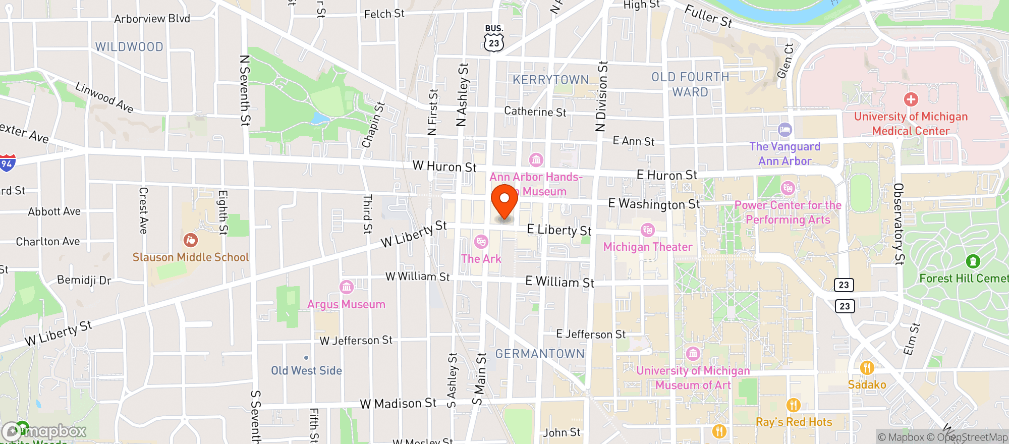 Map showing Spencer