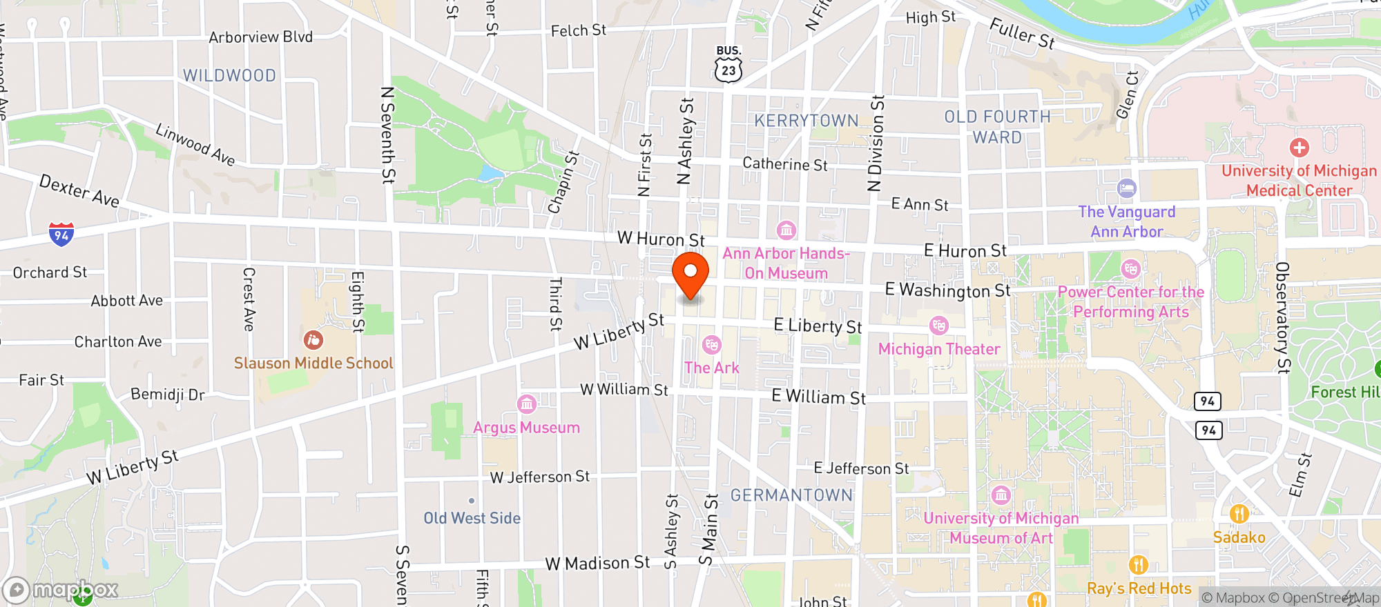 Map showing Babs Underground Lounge