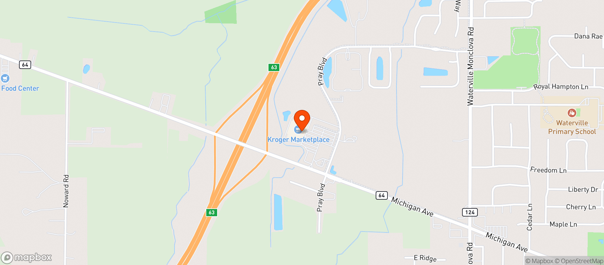 Map showing Kroger