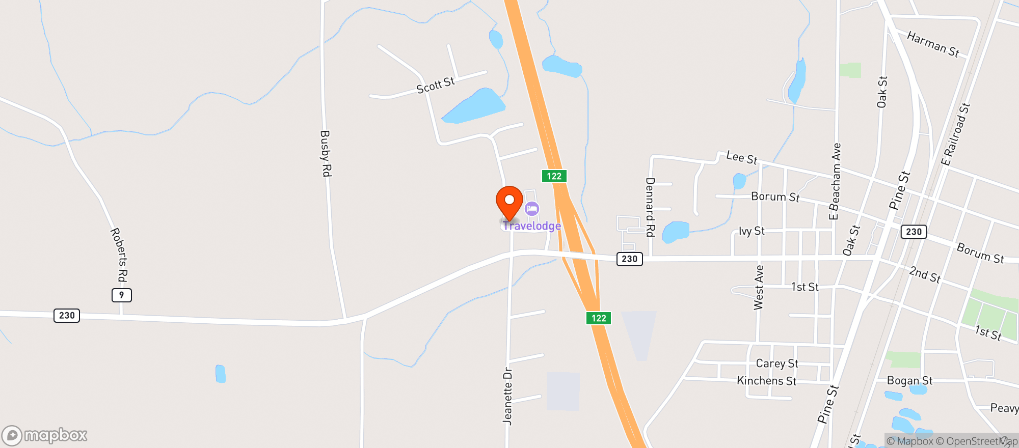 Map showing Duke Of Earl Pkg Store
