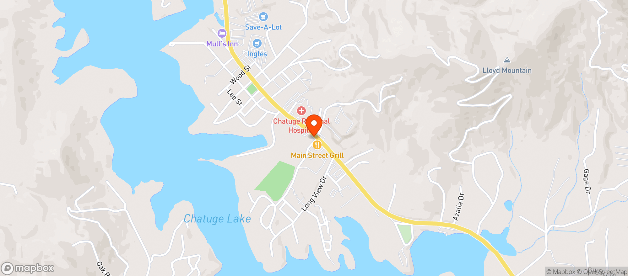Map showing Hiawassee Food Mart