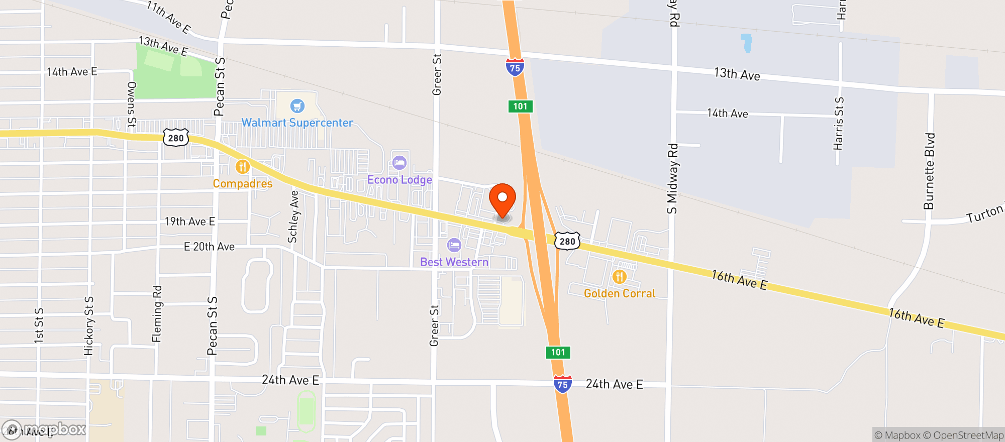 Map showing CIRCLE K
