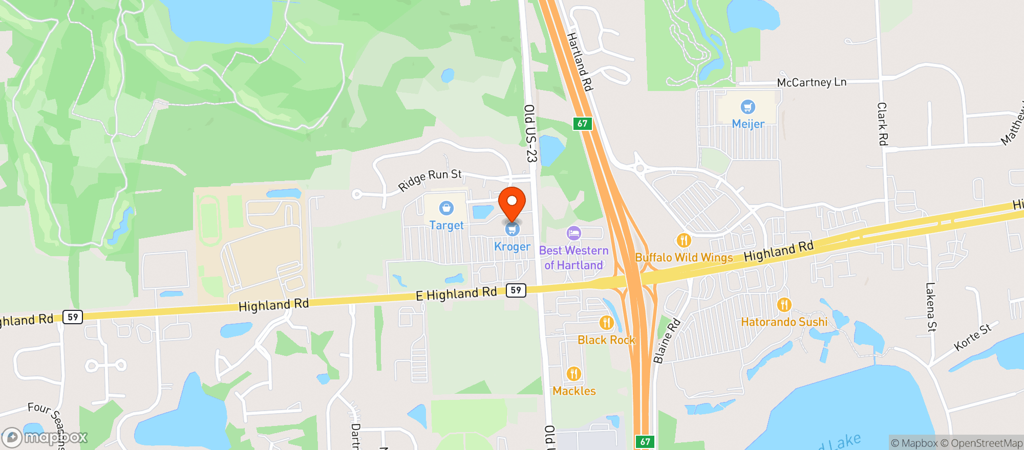 Map showing Kroger