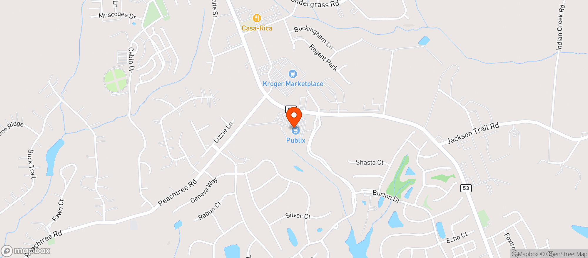 Map showing Publix Super Market