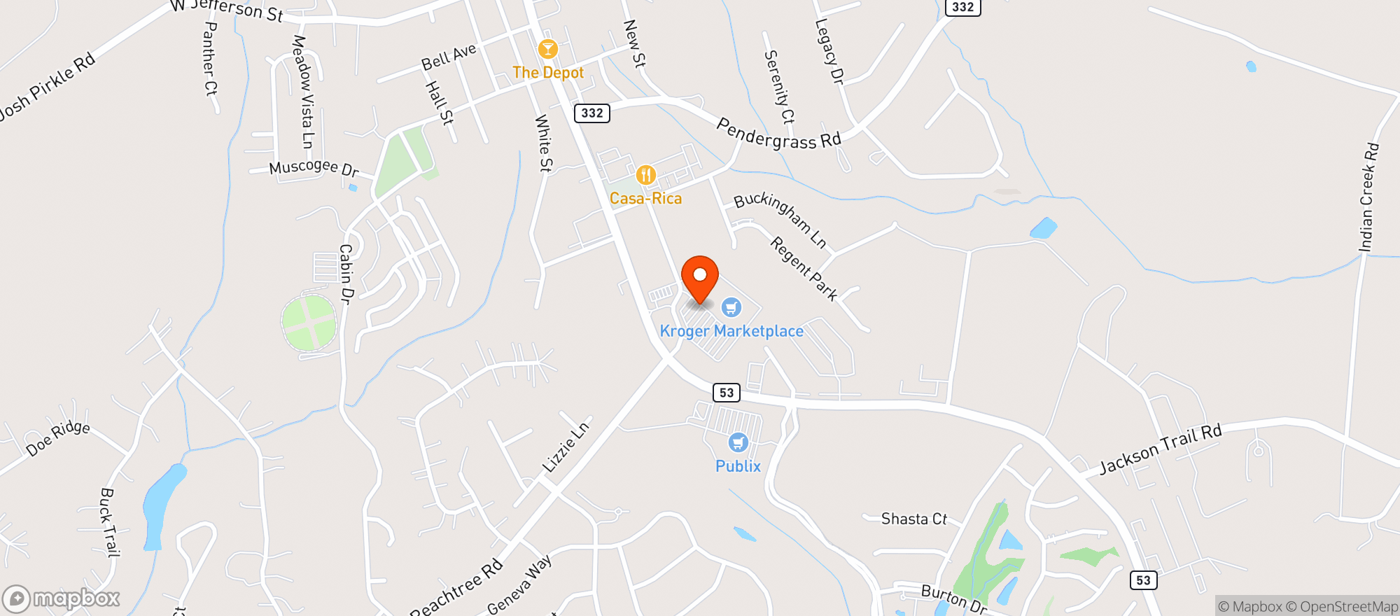 Map showing Kroger