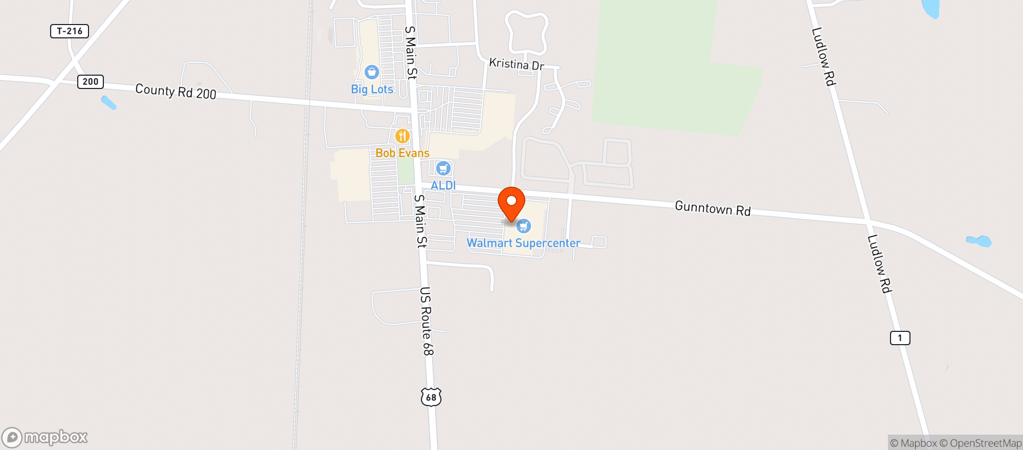 Map showing Walmart Supercenter