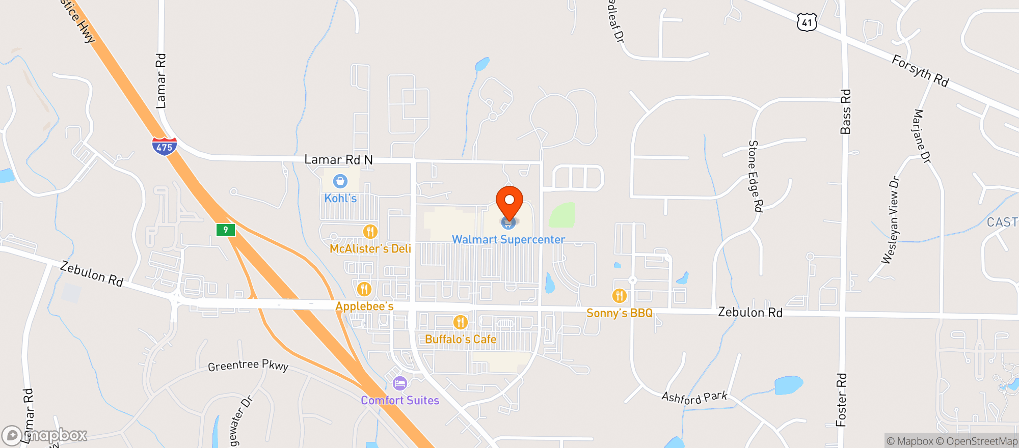 Map showing Walmart Supercenter