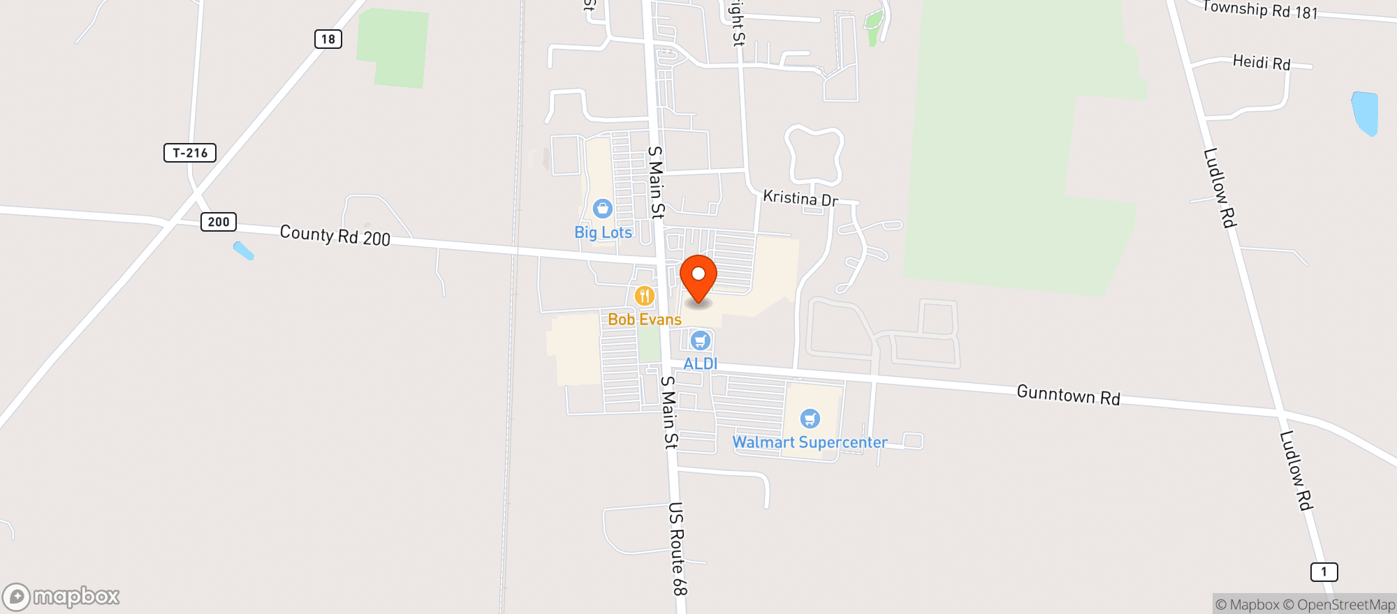 Map showing Kroger