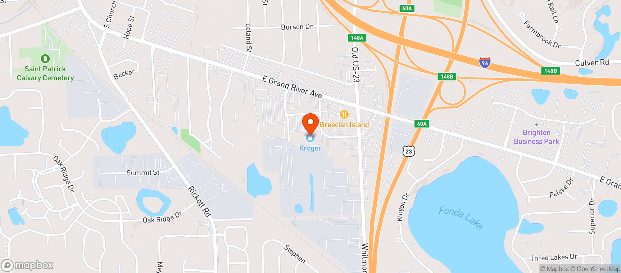 Map showing Kroger