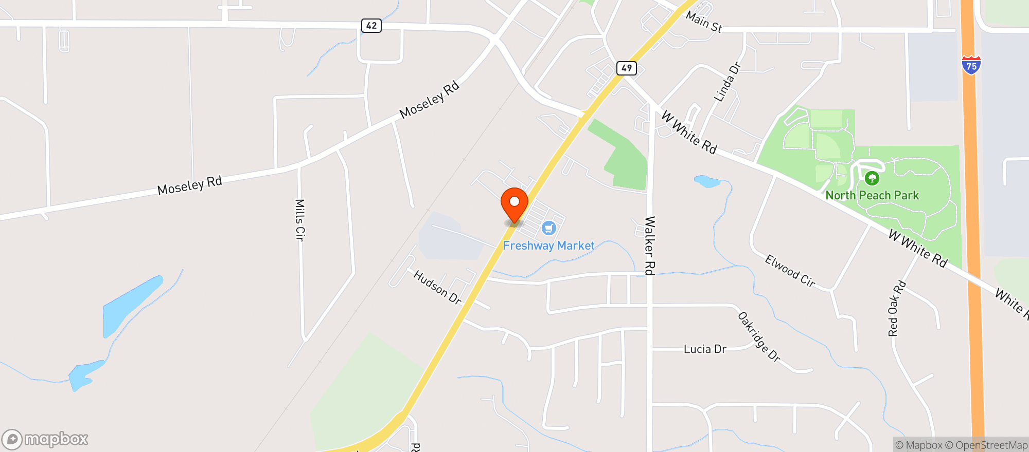 Map showing FRESHWAY MARKET