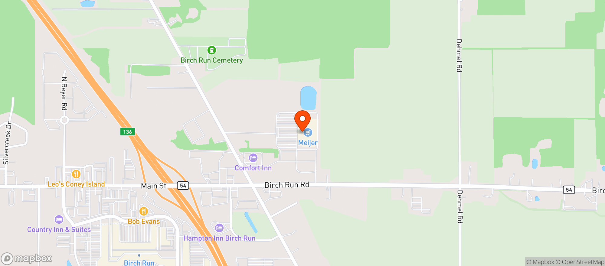 Map showing Meijer
