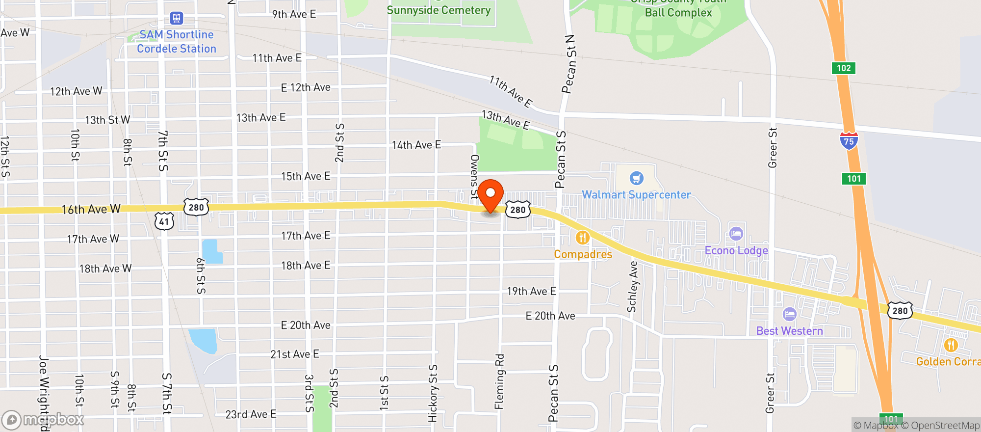 Map showing Michelle's