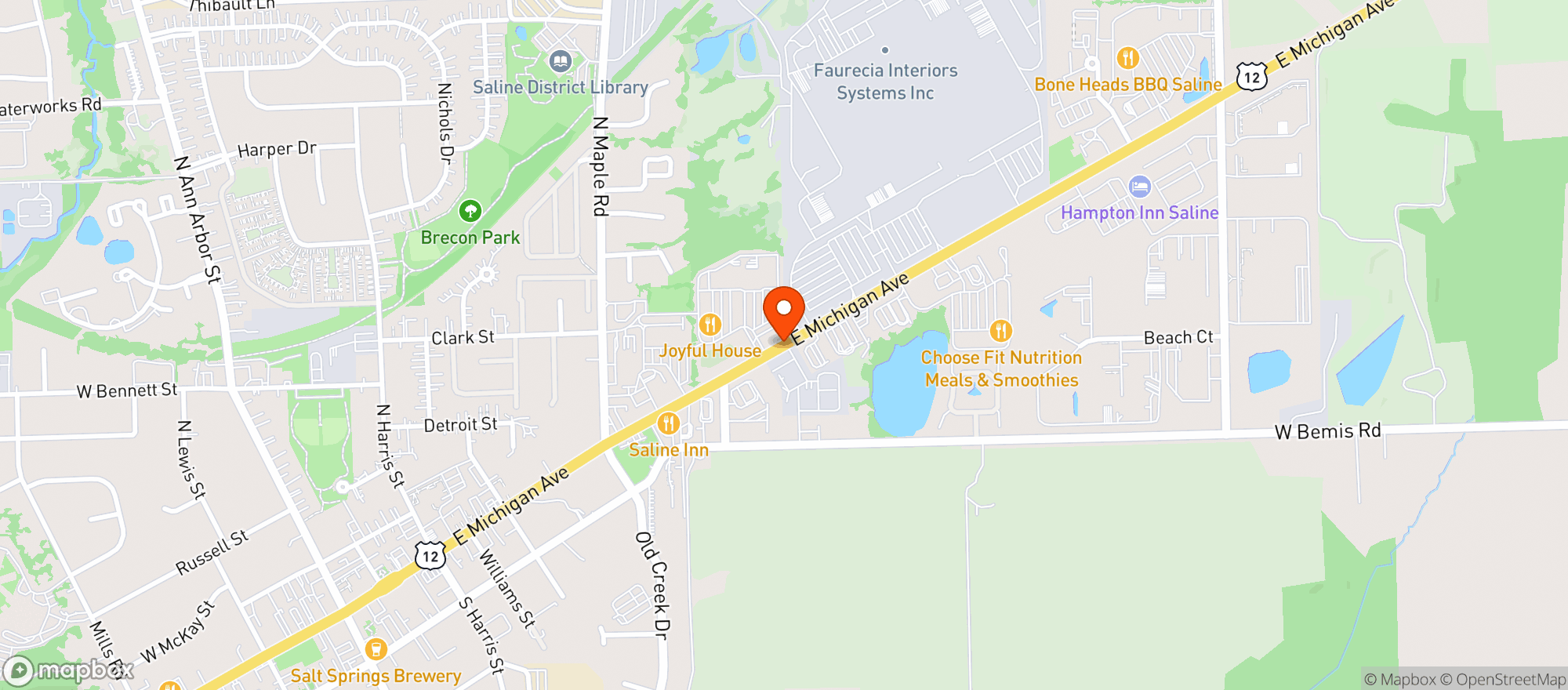 Map showing Buschs Fresh Food Market