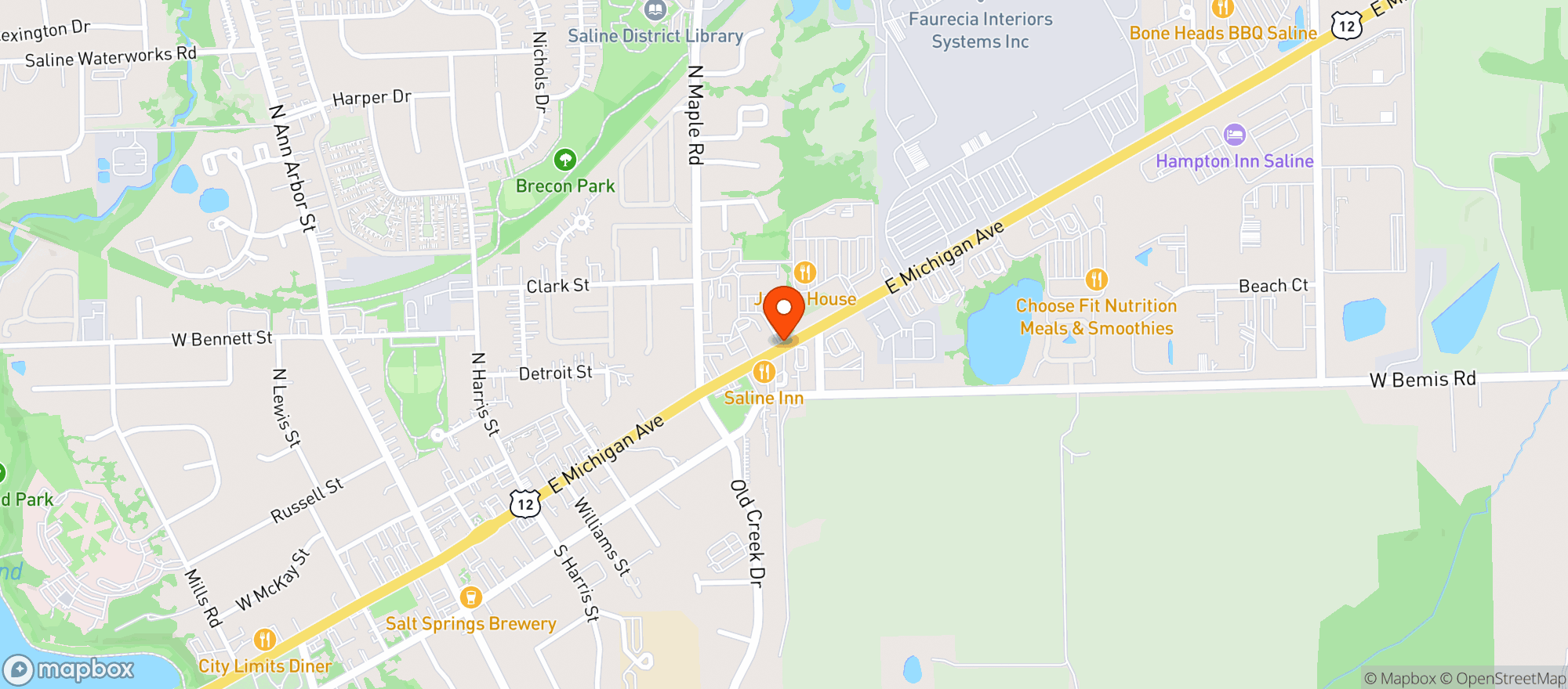 Map showing Cancun Mexican Grill