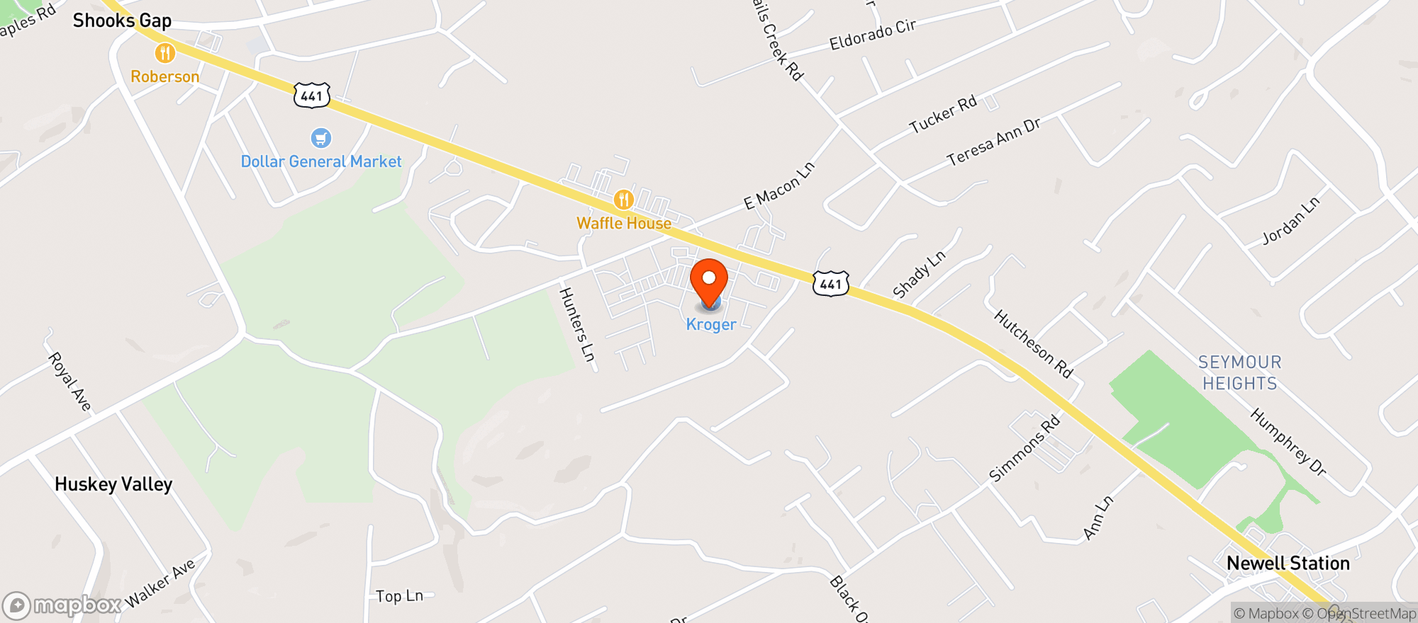 Map showing Kroger