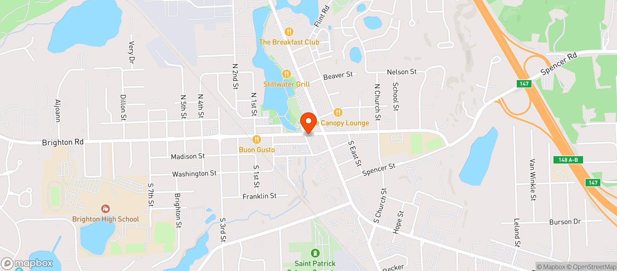 Map showing The Pound! Bar & Grill