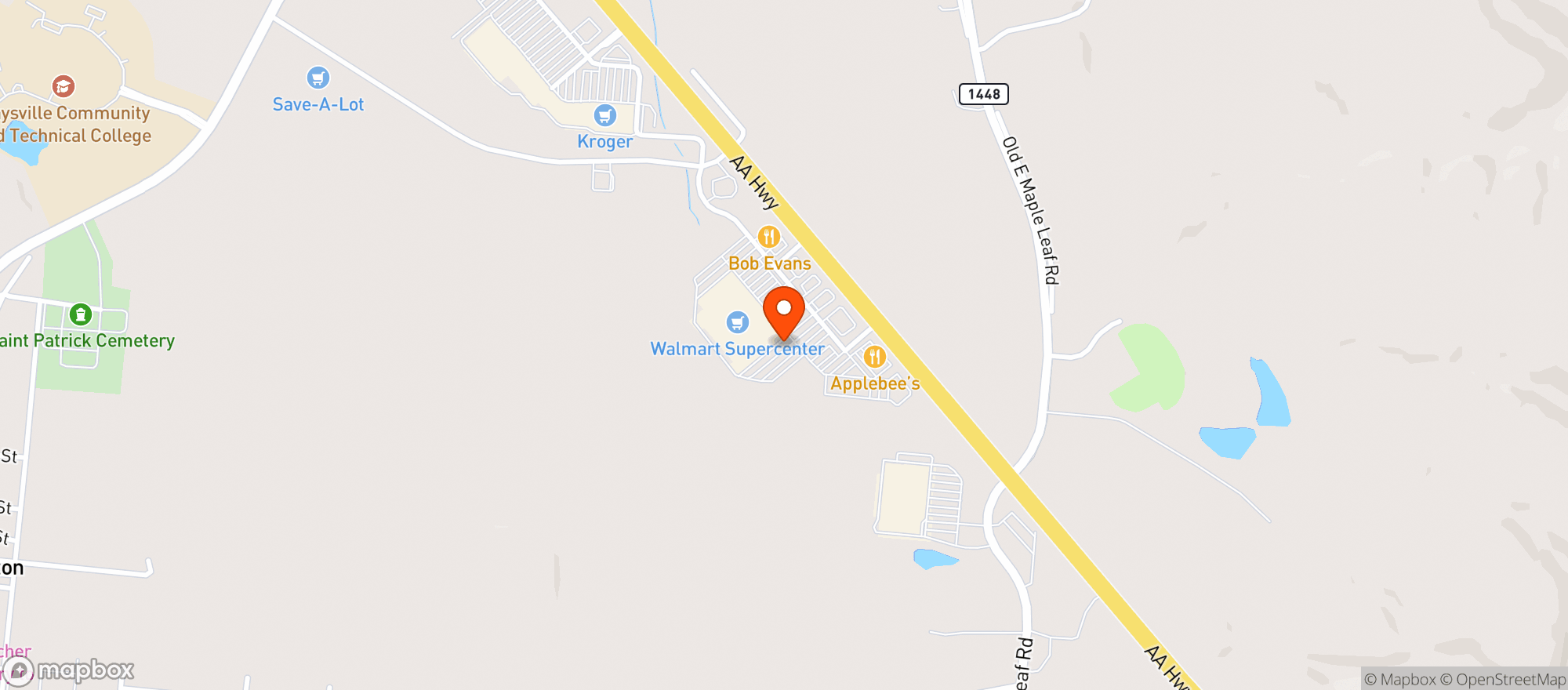 Map showing Walmart Supercenter