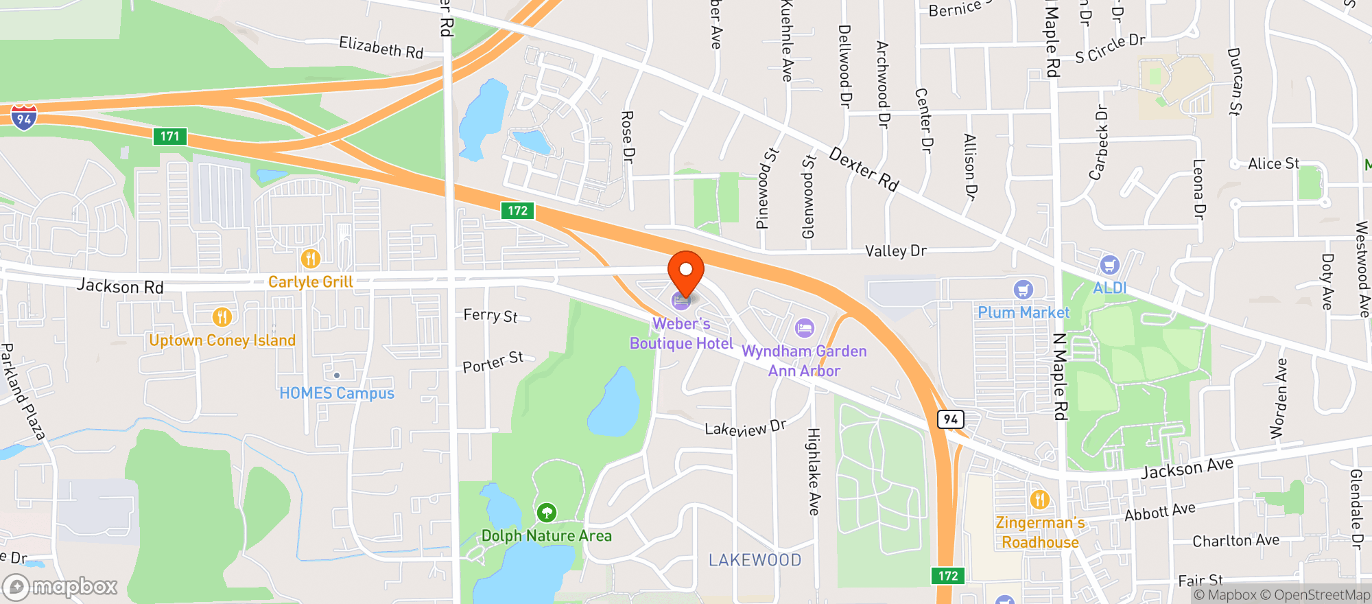 Map showing Webers