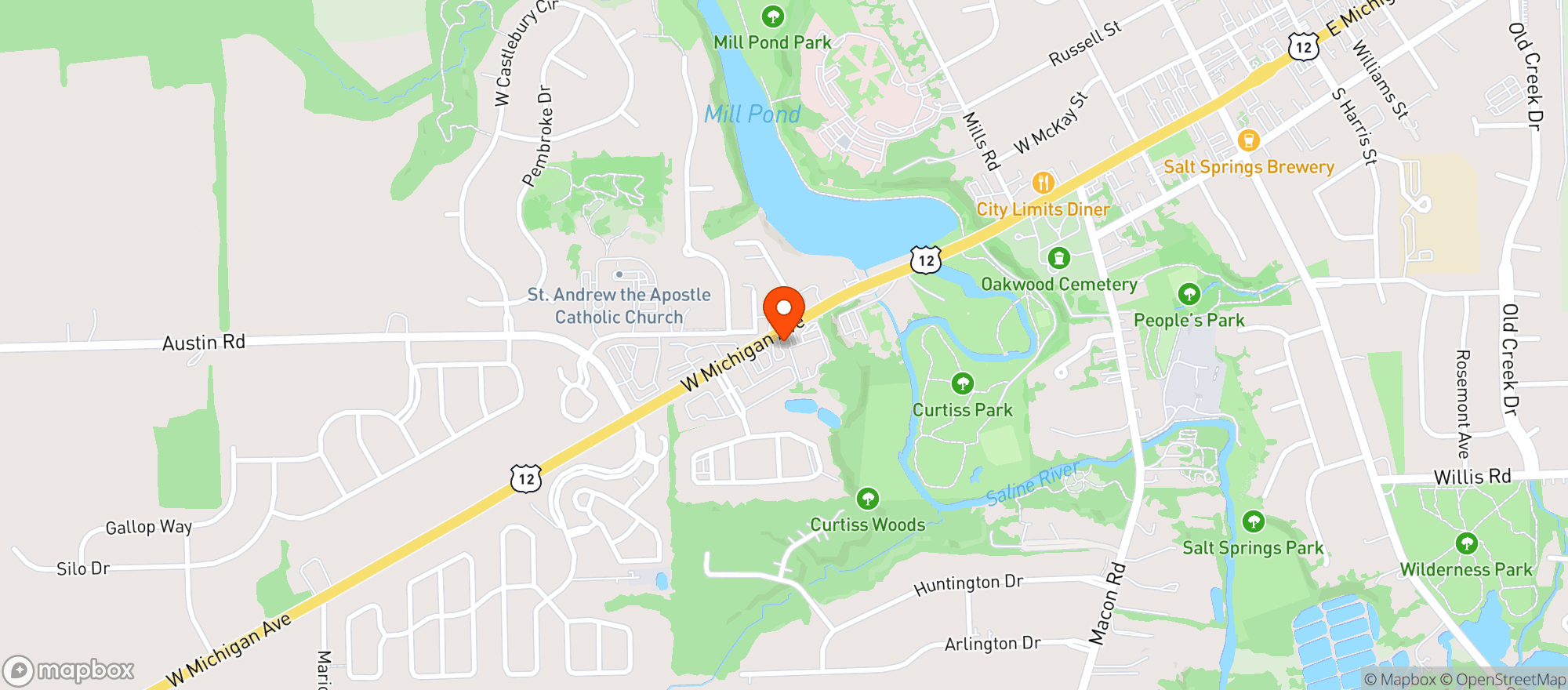Map showing Rush Cannabis - Saline
