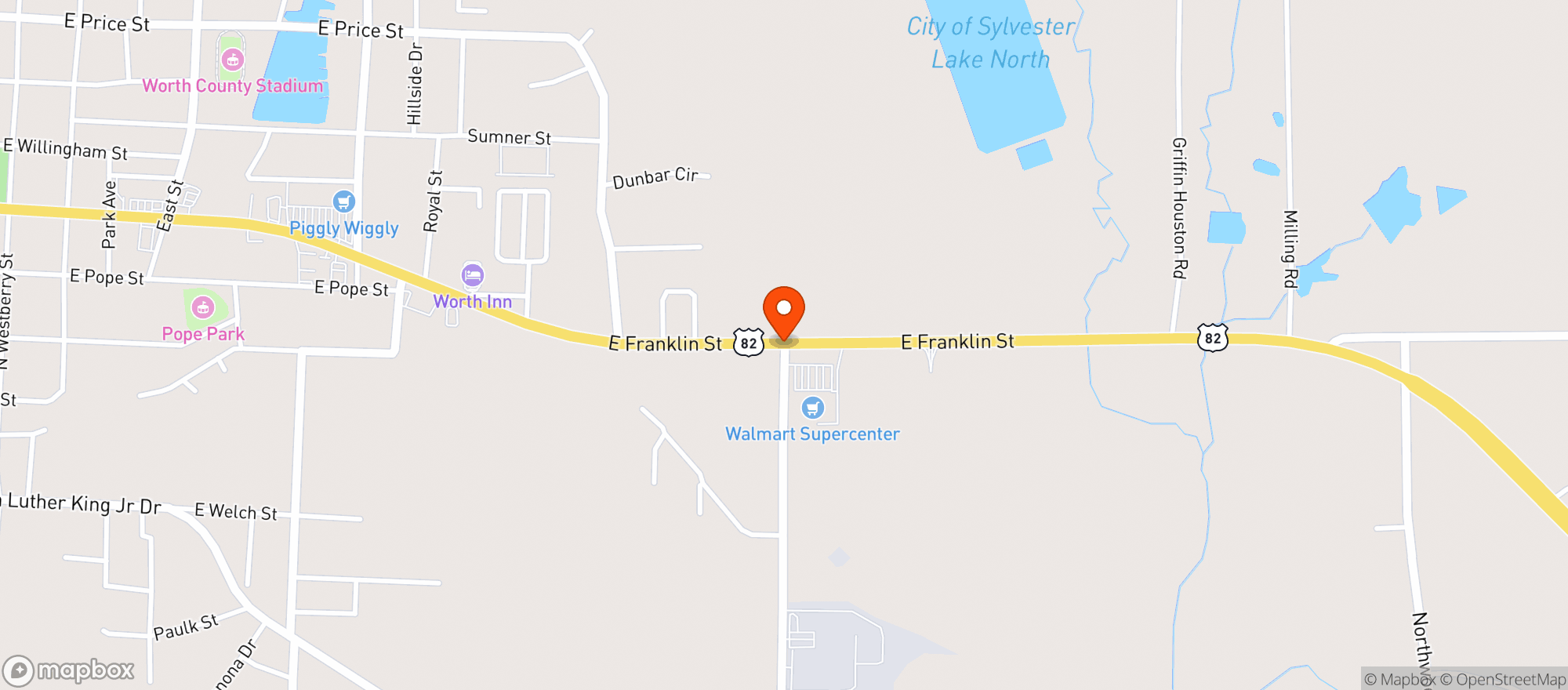 Map showing Walmart Supercenter