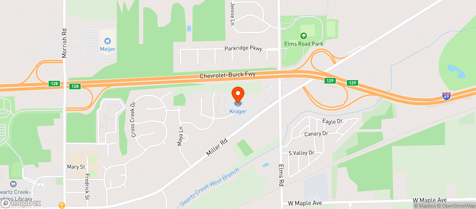 Map showing Kroger
