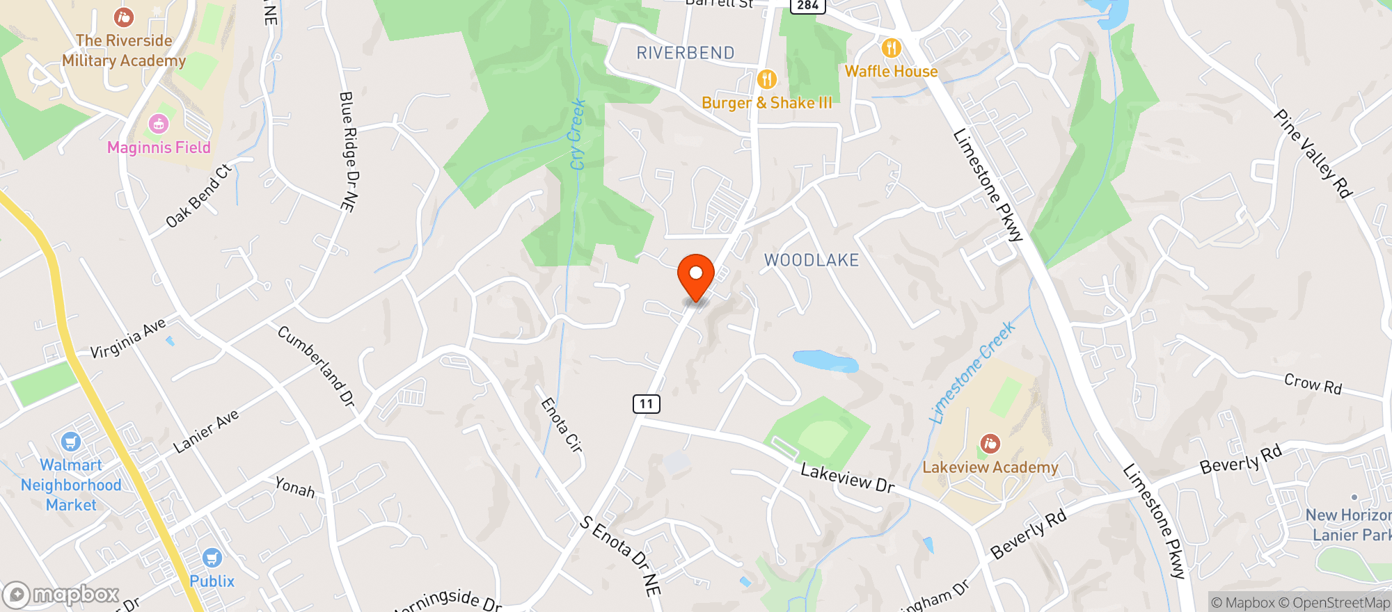 Map showing Gainesville Package
