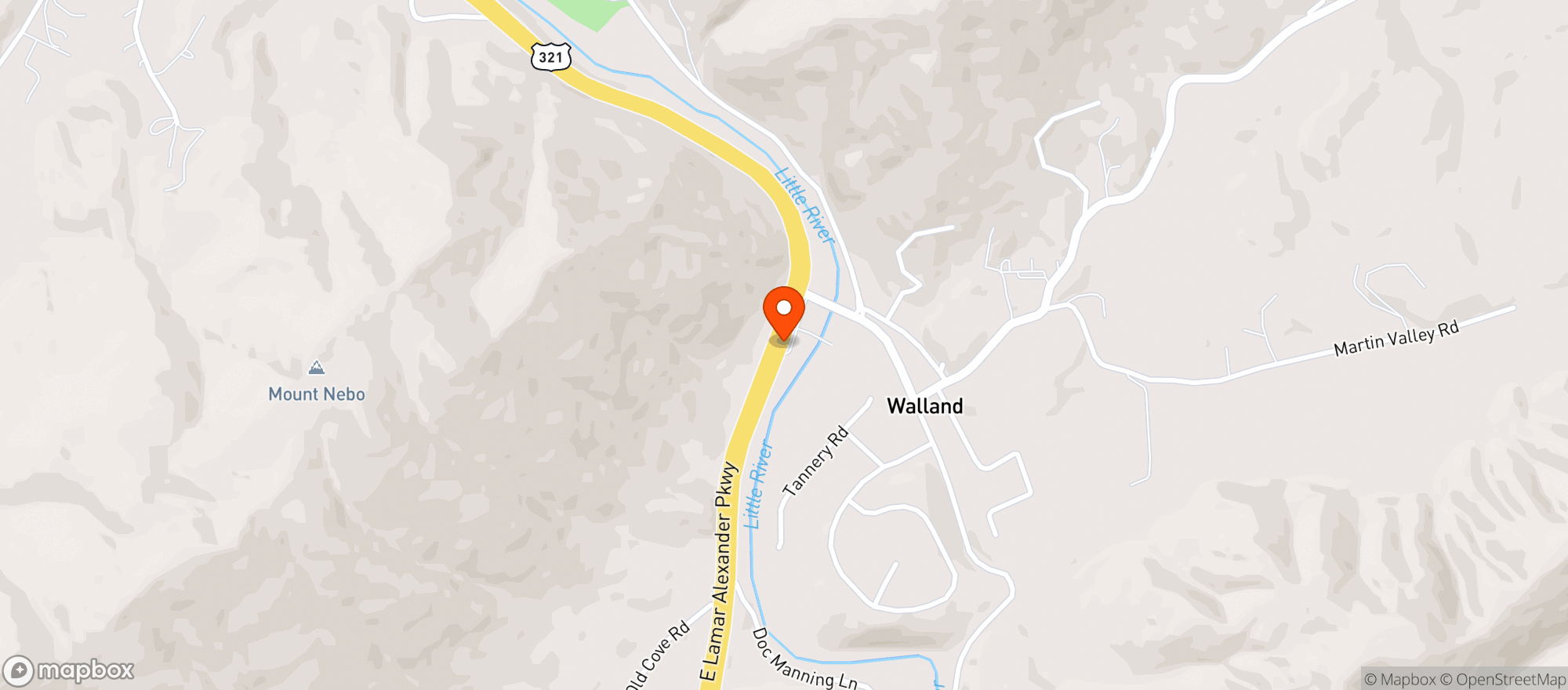 Map showing Walland Center