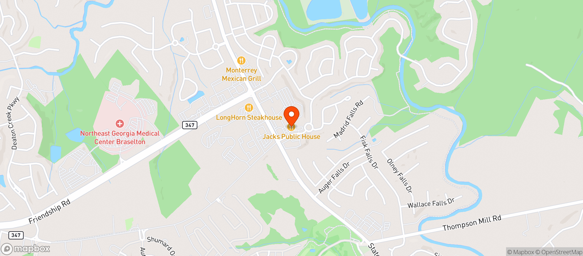 Map showing Jack'S Public House - Braselton