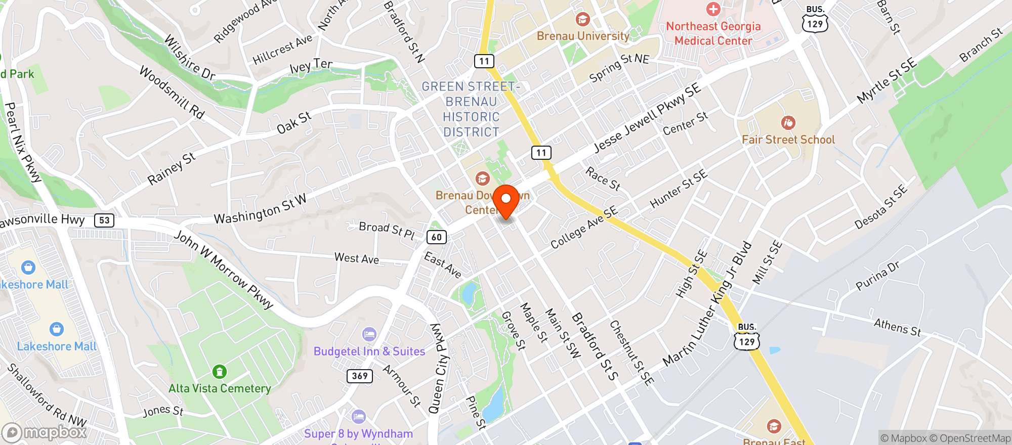 Map showing Cvs