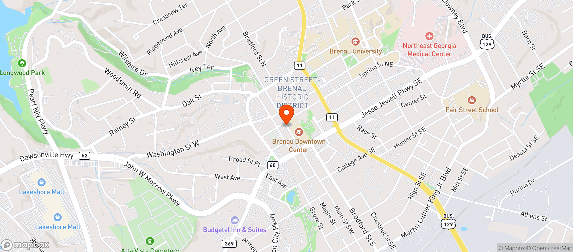 Map showing Lunas Restaurant
