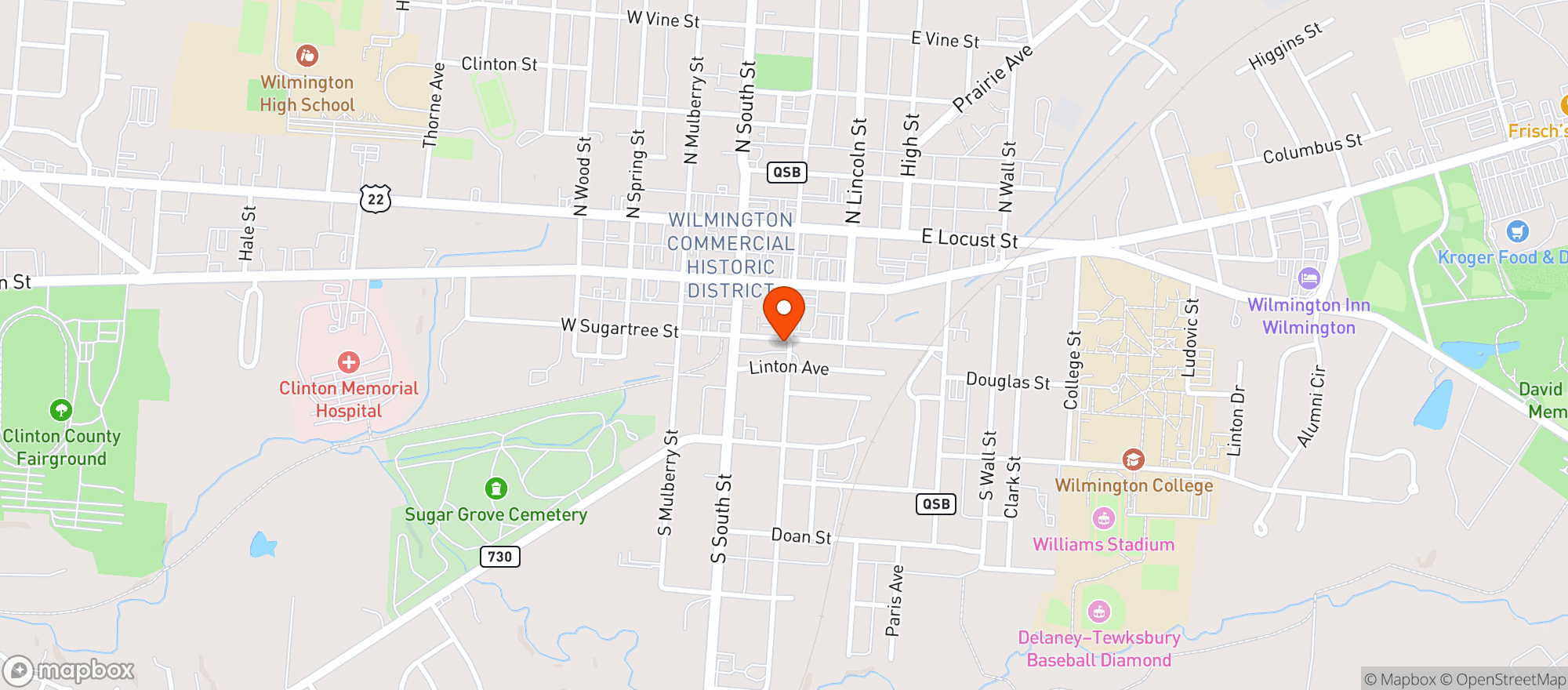 Map showing Circle Drive Thru