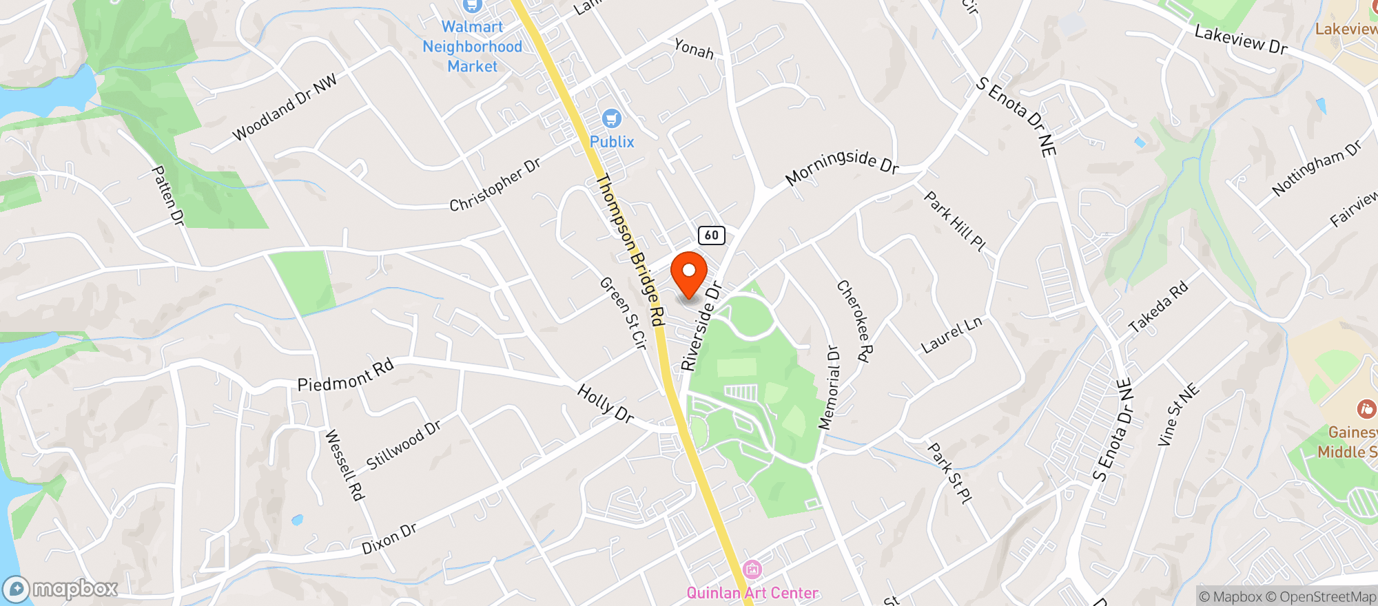 Map showing Green’s Grocery