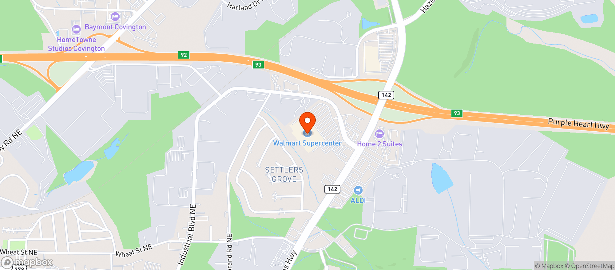 Map showing Walmart Supercenter