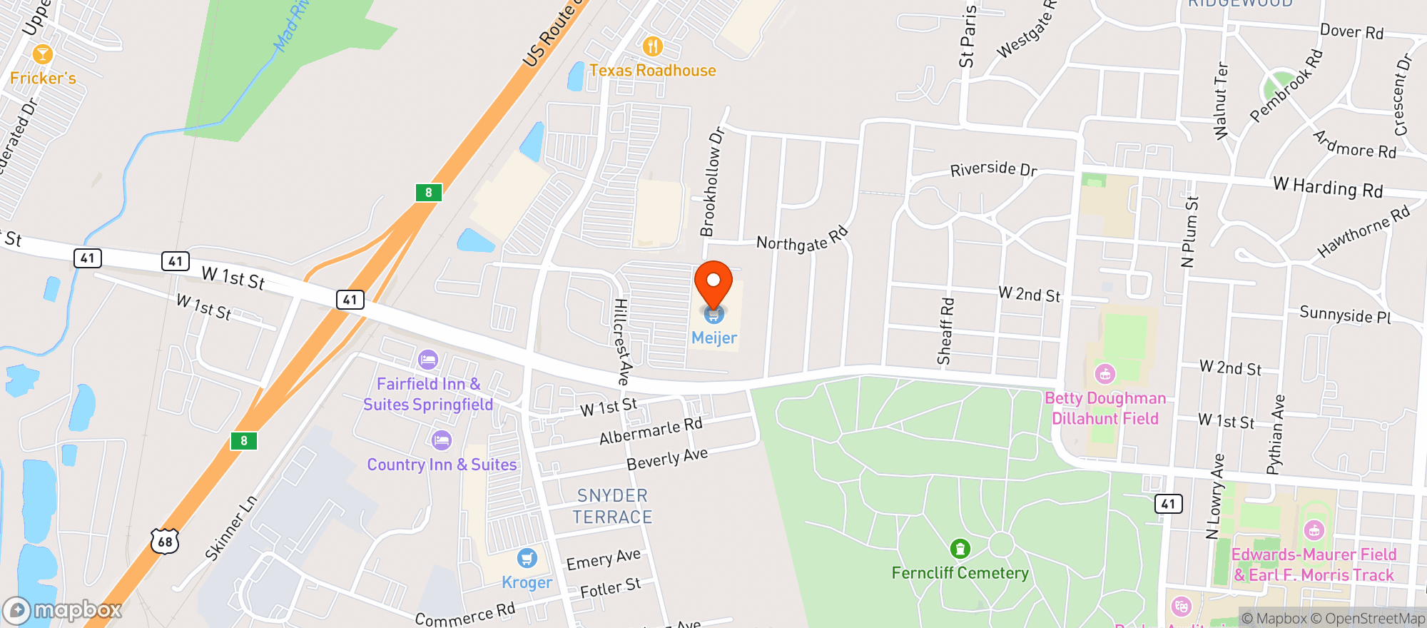 Map showing Meijer