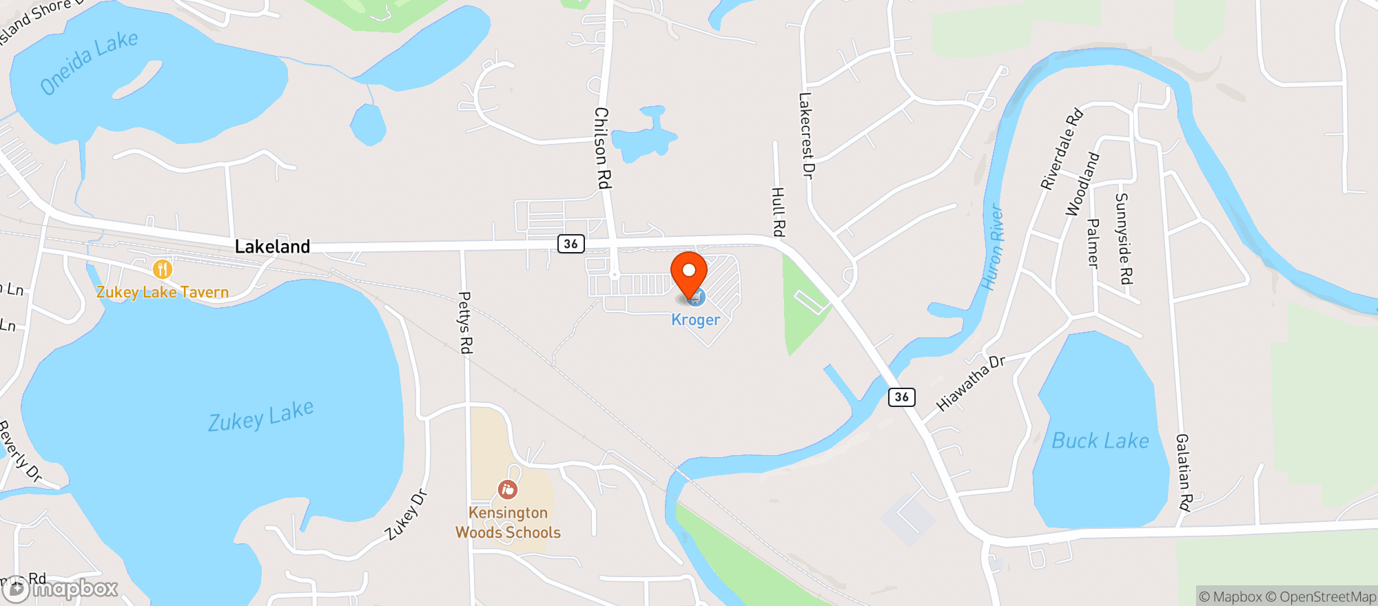 Map showing Kroger