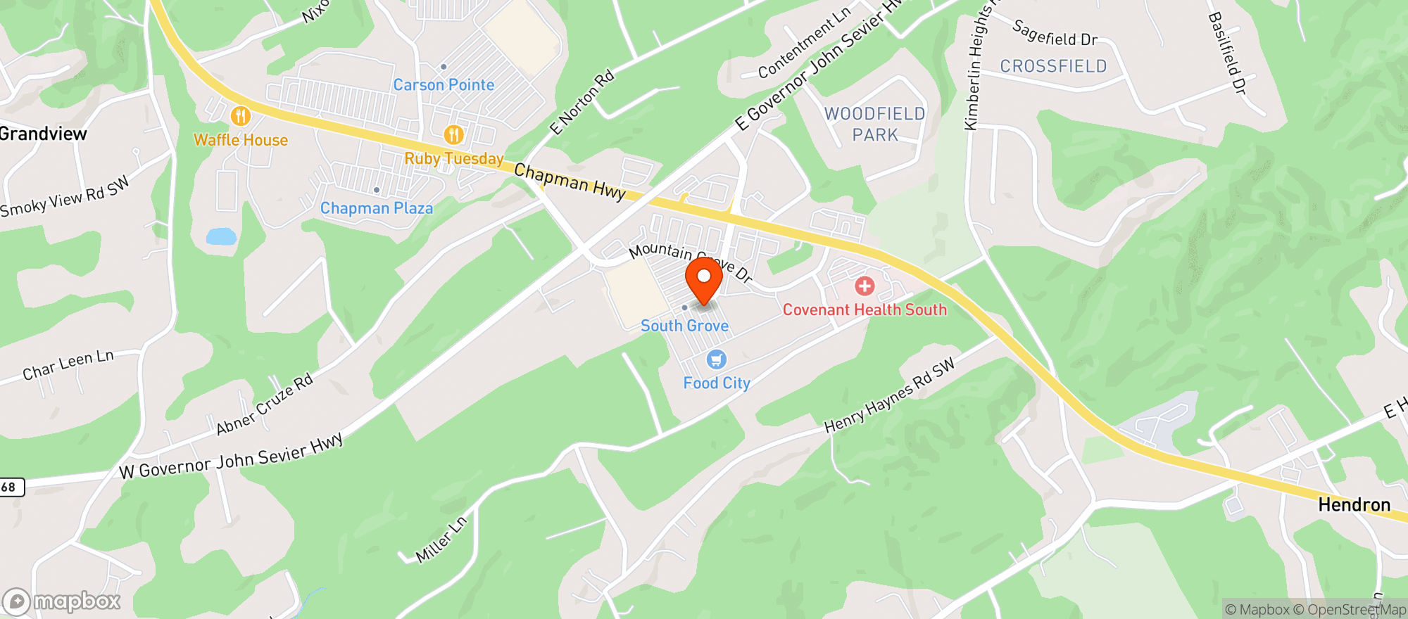 Map showing Food City