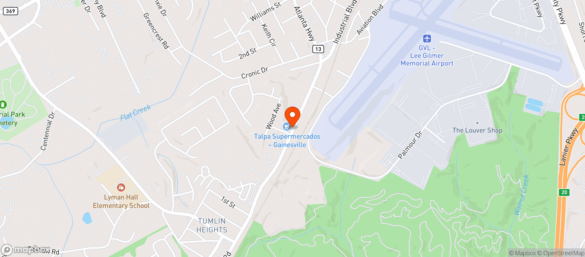 Map showing Atlanta Hwy Package Superstore