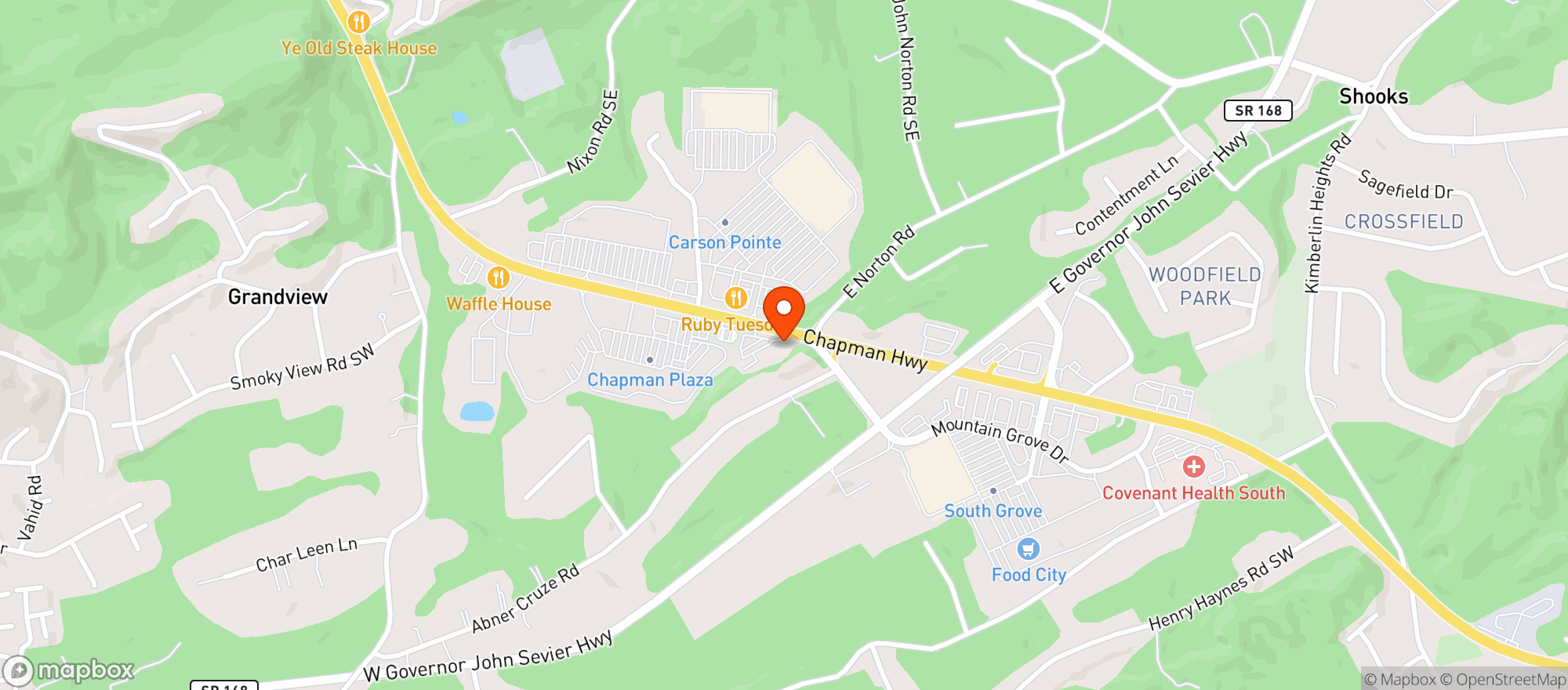 Map showing Smoky Mountain Wine & Spirits