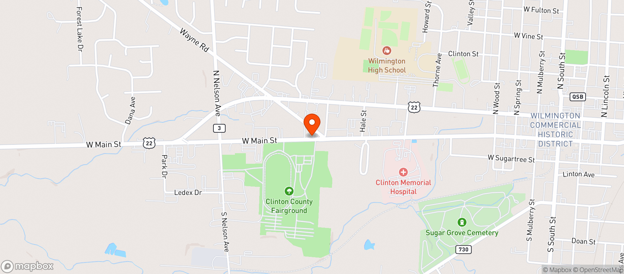 Map showing Hidden Carry Out