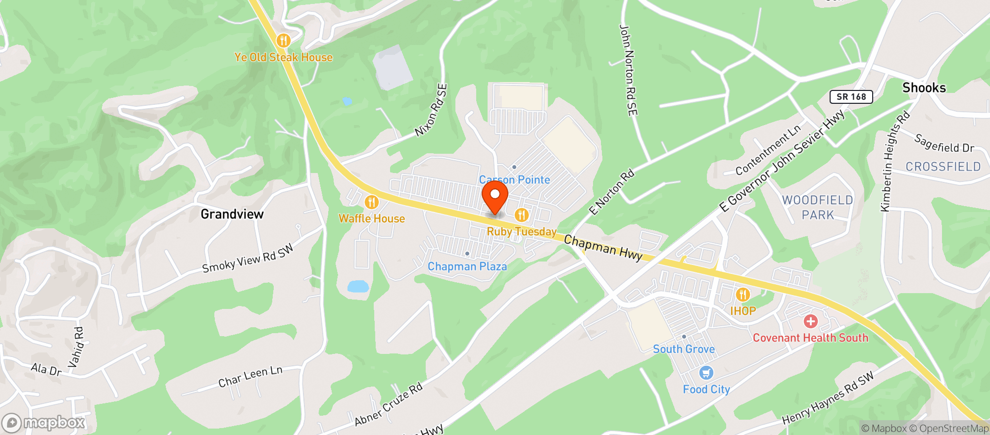 Map showing Cvs