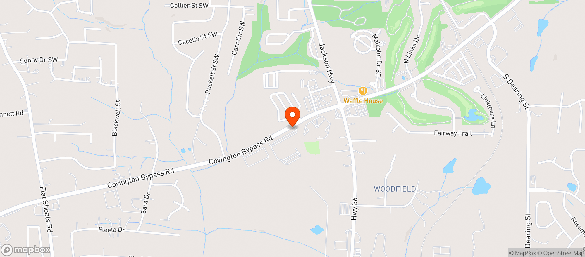 Map showing SHELL (COVINGTON - 10724 BYPASS RD)