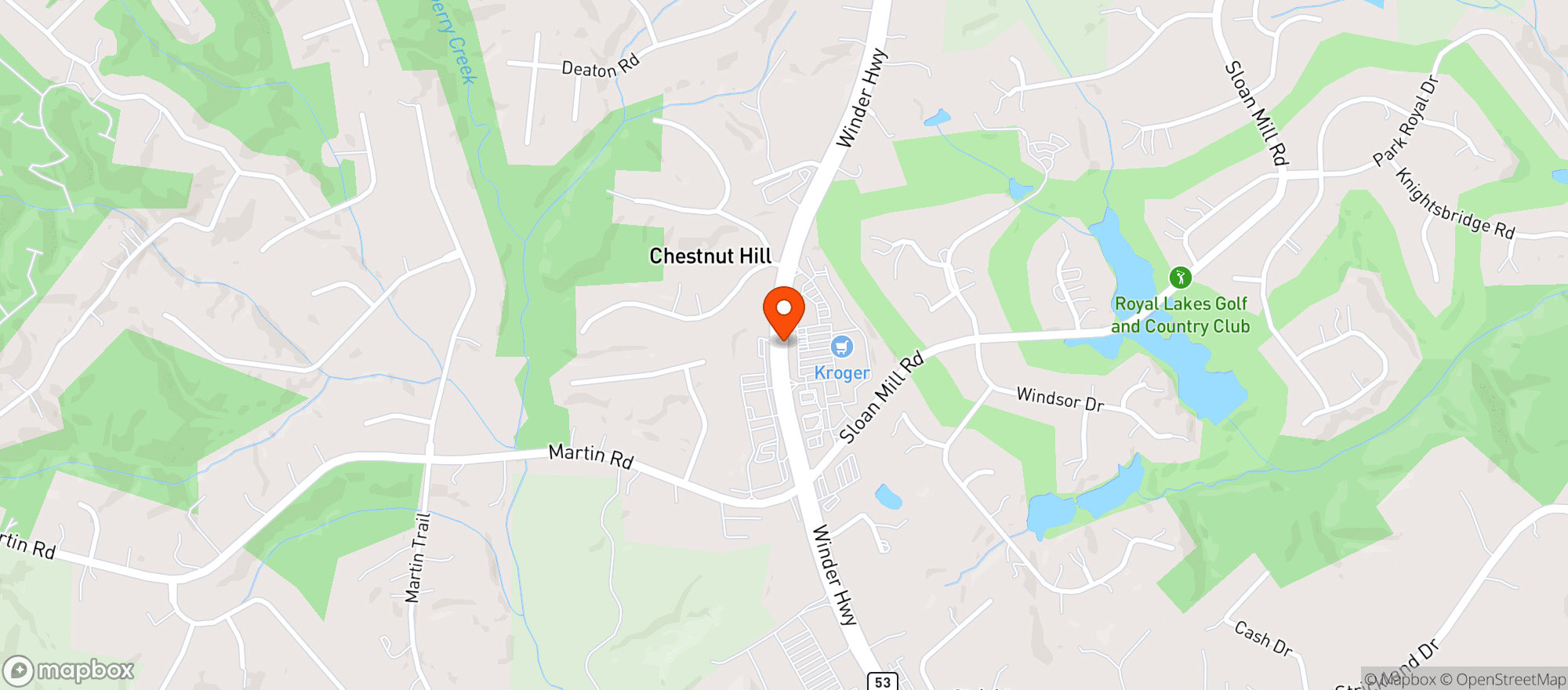 Map showing Kroger Store