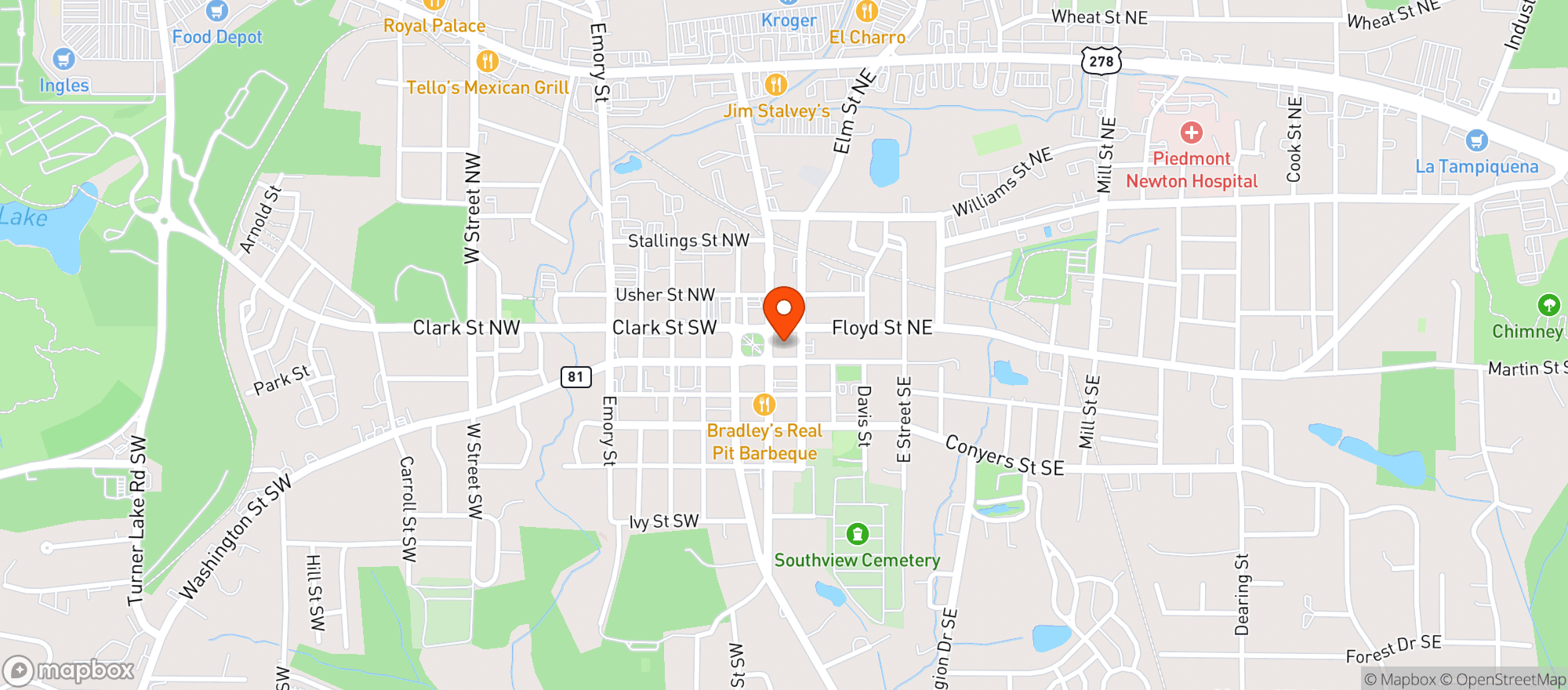 Map showing The Social Goat Tavern