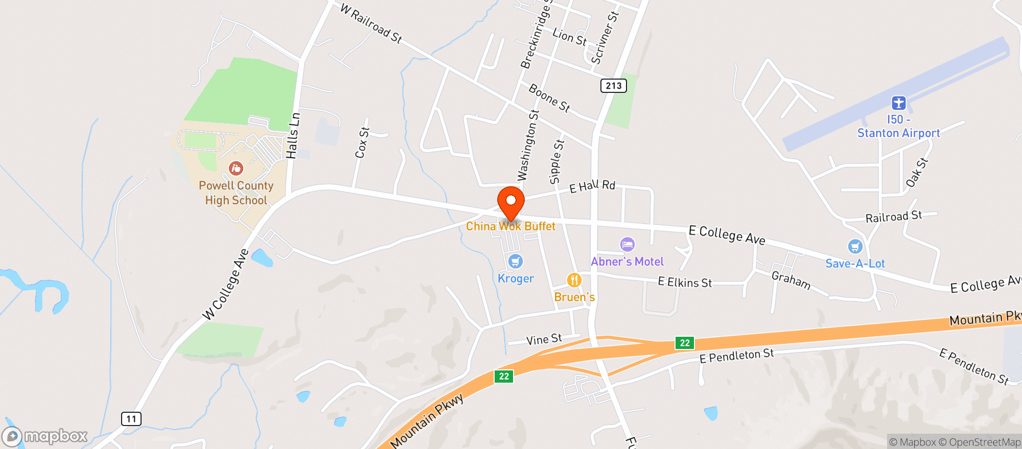 Map showing Kroger