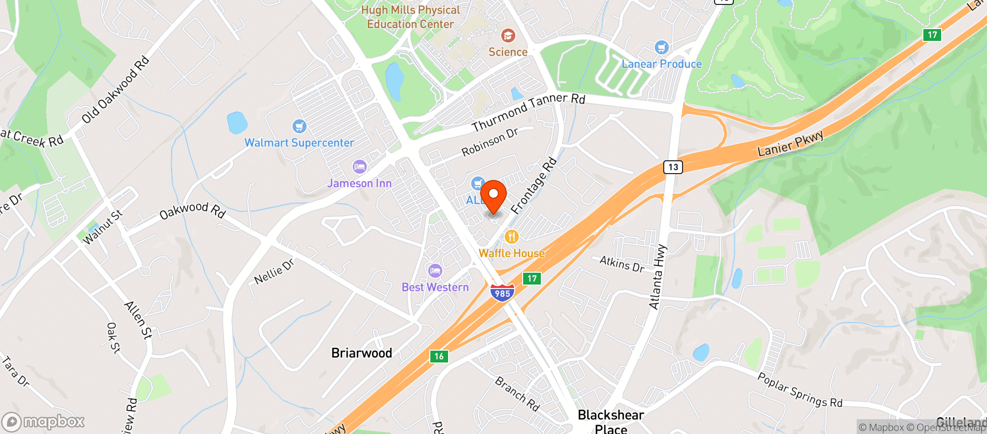 Map showing Angels United Inc