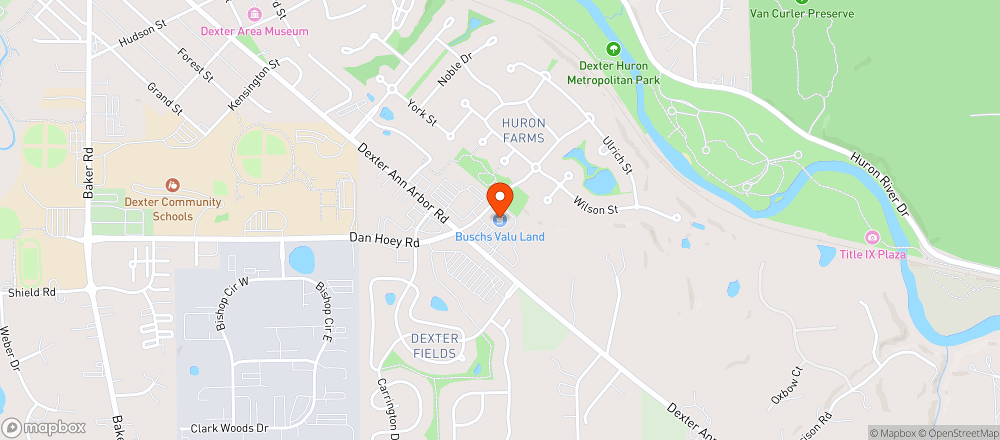 Map showing Busch's - #1467 Dexter