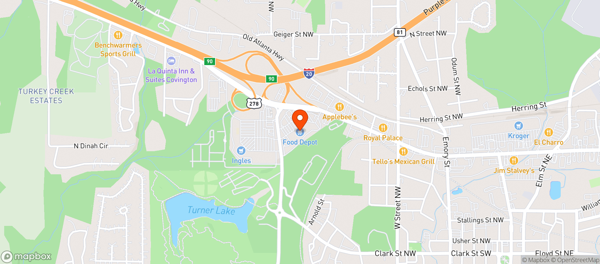 Map showing FOOD DEPOT #44