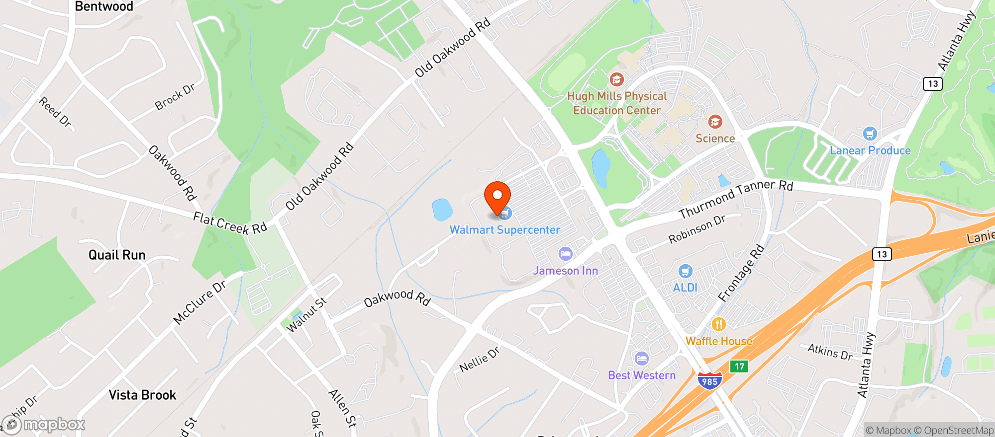Map showing Walmart Supercenter #3627