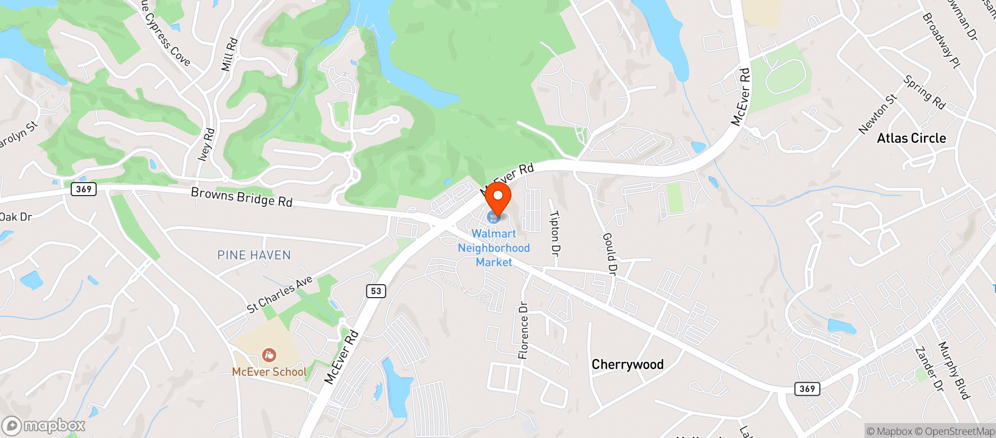 Map showing Walmart Neighborhood Market